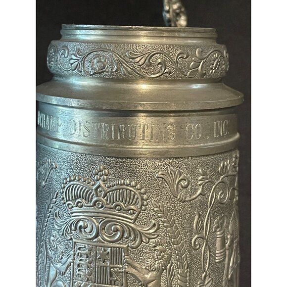 RARE Vtg Miller President’s Club 1983 German Pewter Beer Stein Tankard w/ Lid 8" - Picture 10 of 15